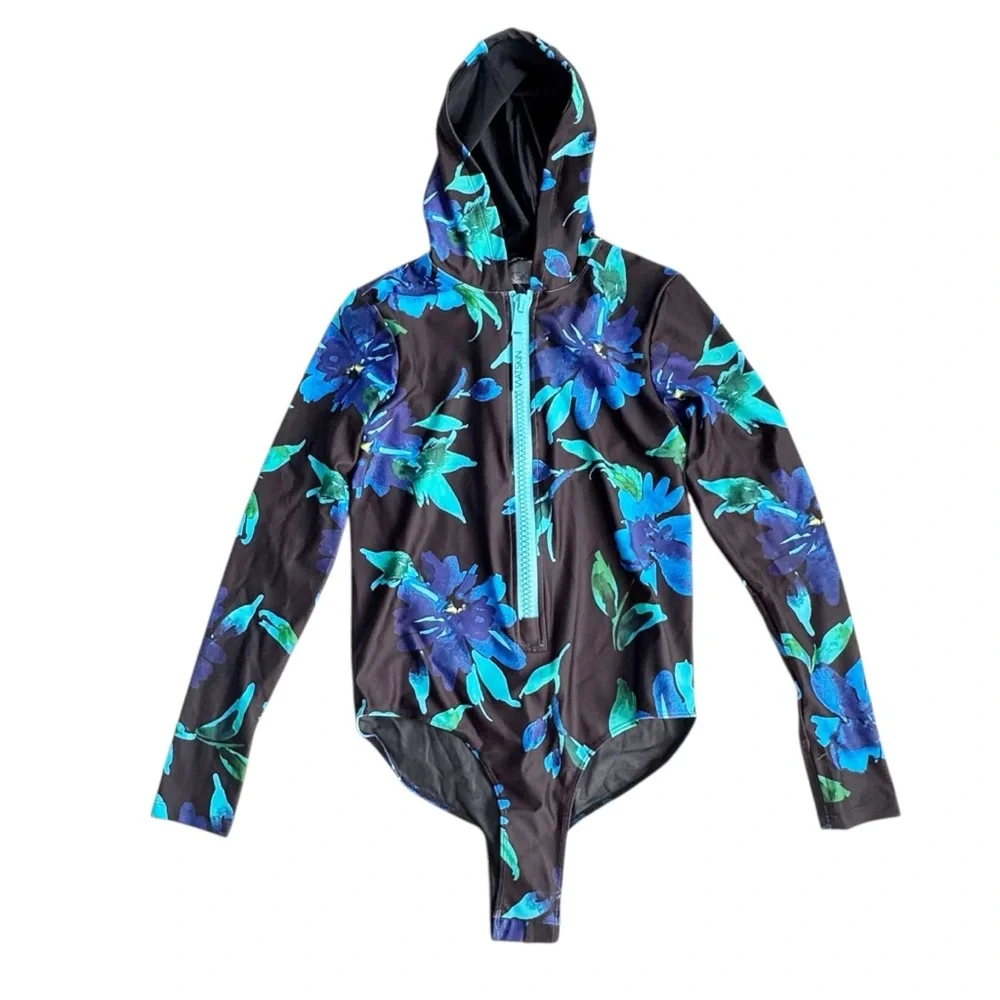 Watskin x Free People Lola Bodysuit in Midnight Floral | XL NWT - Picture 2 of 9